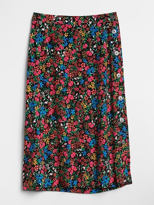 Image number 6 showing, Button Floral Print Midi Skirt