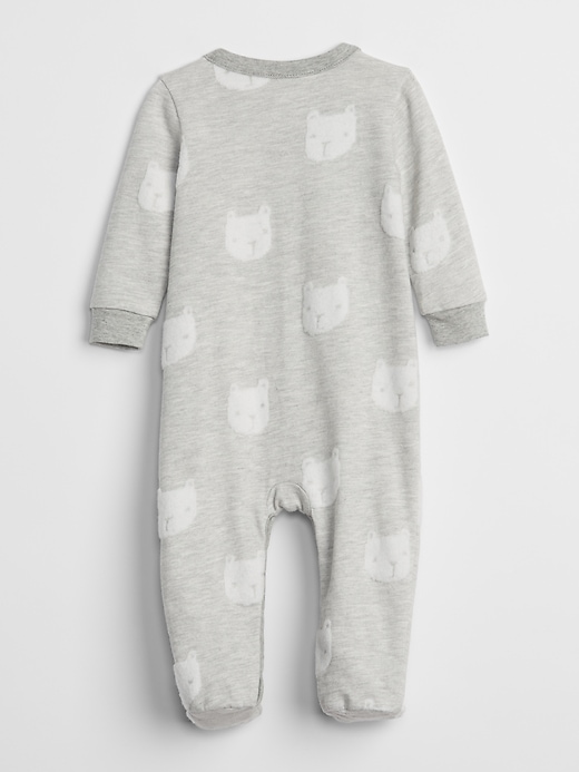 2 of 8 showing, with the color light heather gray of product First Favorite Brannan Bear Footed One-Piece