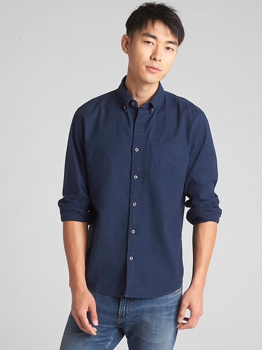 Image number 3 showing, Lived-In Stretch Oxford Shirt in Untucked Fit
