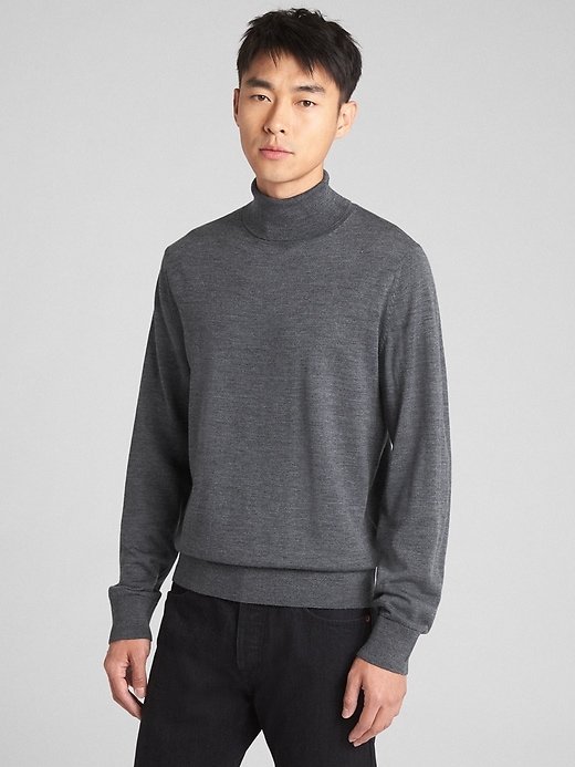 Image number 8 showing, Turtleneck Pullover Sweater in Pure Merino Wool