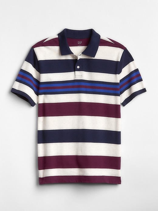 Image number 6 showing, Mix-Stripe Pique Polo Shirt in Stretch