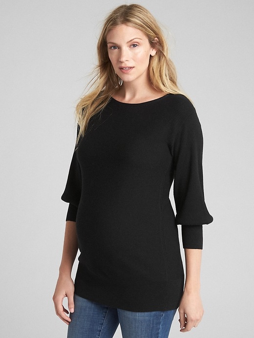 Image number 5 showing, Maternity Ribbed Boatneck Sweater Tunic
