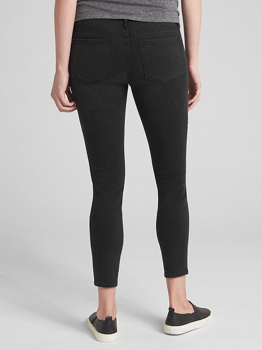2 of 8 showing, with the color black wash of product Maternity Soft Wear Comfort Panel True Skinny Jeans