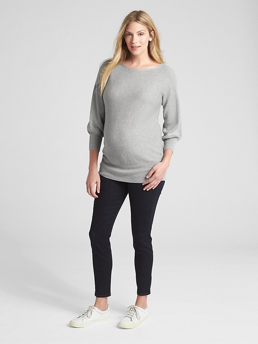 Image number 3 showing, Maternity Ribbed Boatneck Sweater Tunic