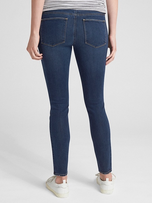 2 of 8 showing, with the color medium wash of product Maternity Soft Wear Comfort Panel True Skinny Jeans