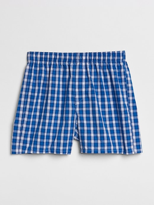 1 of 8 showing, with the color blue allure of product 4.5" Box Plaid Boxers