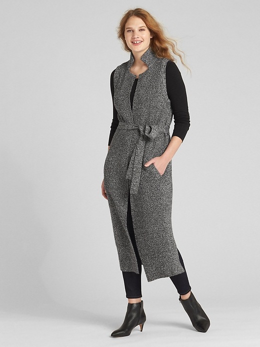 Image number 1 showing, Sleeveless Duster Cardigan Sweater