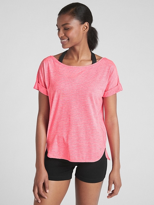 Image number 8 showing, GapFit Breathe Roll Sleeve T-Shirt