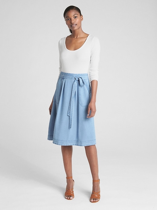 Image number 3 showing, A-Line Utility Skirt in TENCEL&#153