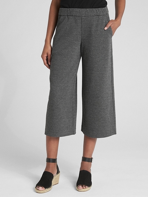 View large product image 1 of 1. Wide-Leg Crop Pants in Double-Face Knit