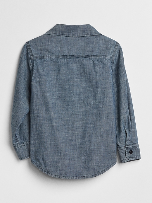 View large product image 2 of 3. Jersey-Lined Chambray Shirt