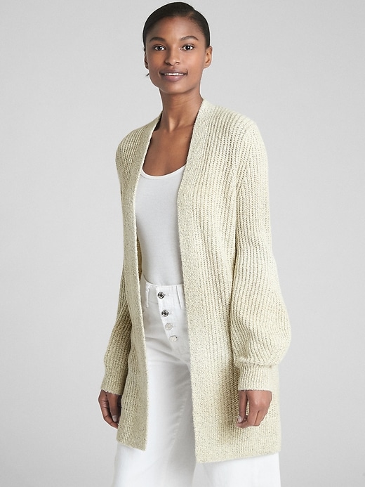 Image number 7 showing, Textured Open-Front Cardigan Sweater