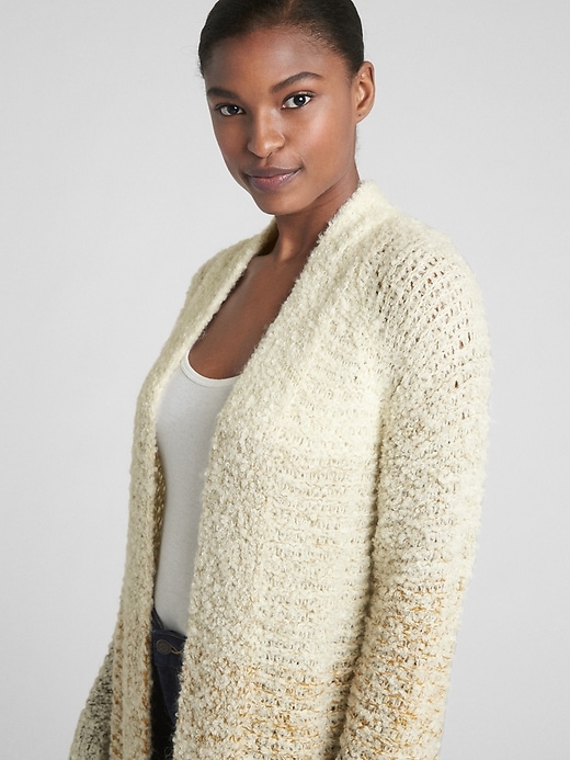 Image number 5 showing, Open-Front Ombre Stripe Cardigan Sweater