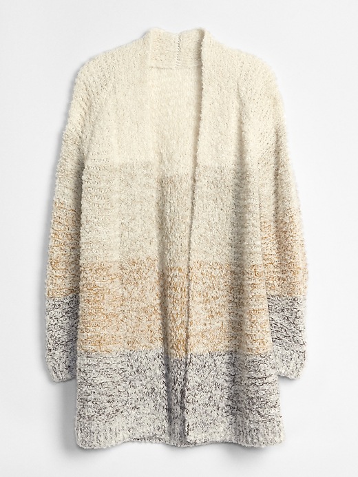 Image number 6 showing, Open-Front Ombre Stripe Cardigan Sweater