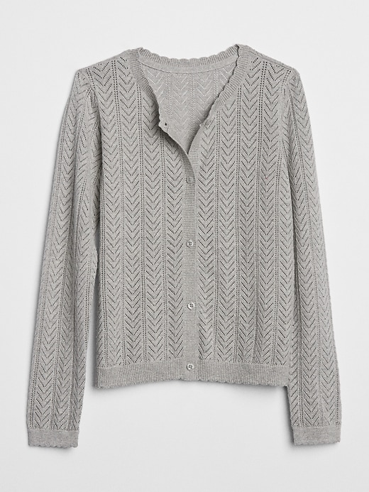 View large product image 1 of 1. Pointelle Cardigan Sweater