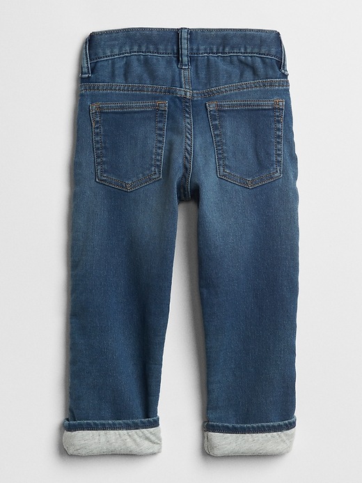 Image number 2 showing, Superdenim Jersey-Lined Straight Jeans with Defendo