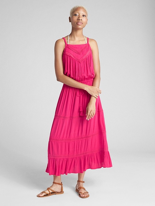 Image number 7 showing, Tiered Lace-Trim Maxi Dress Cover-Up