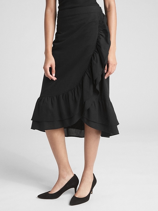 Image number 8 showing, Ruffle Wrap Midi Skirt