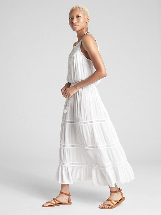 Image number 3 showing, Tiered Lace-Trim Maxi Dress Cover-Up