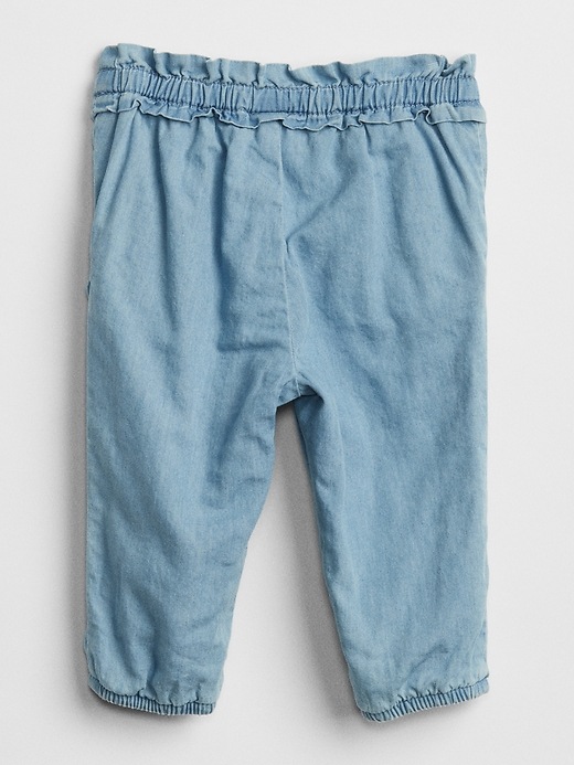 Image number 2 showing, Ruffle Denim Jersey-Lined Pants