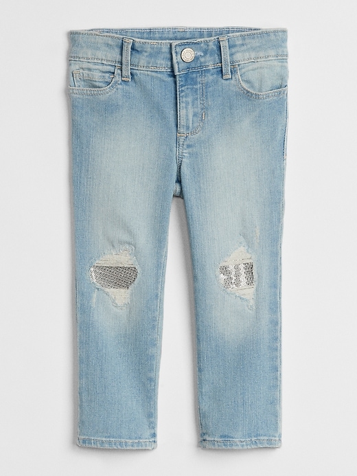 Image number 1 showing, Superdenim Sequin Skinny Jeans with Fantastiflex