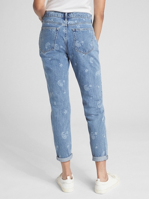 Image number 2 showing, Mid Rise Best Girlfriend Jeans with Floral Detailing