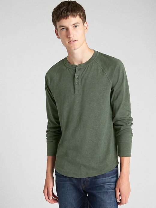 Dad outfit photo session Long Sleeve Marled Henley