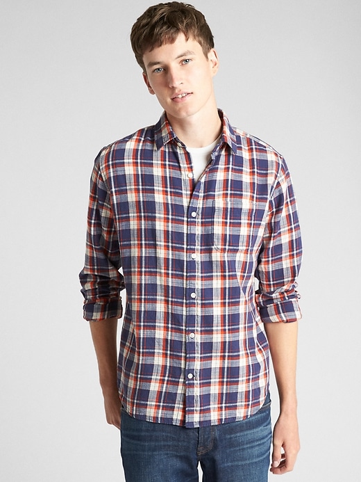 View large product image 1 of 1. Standard Fit Shirt in Slub Cotton Twill