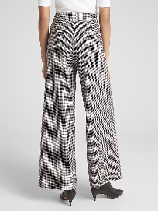 Image number 2 showing, High Rise Wide-Leg Plaid Pants
