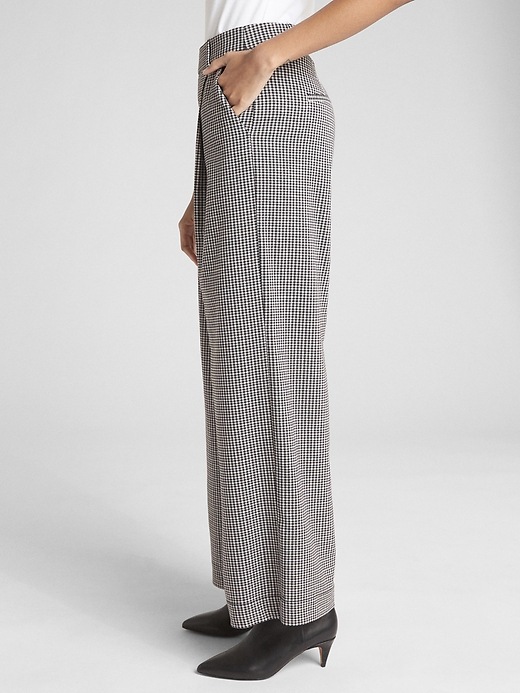Image number 5 showing, High Rise Wide-Leg Plaid Pants