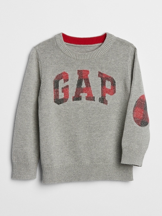 1 of 8 showing, with the color light heather gray of product Graphic Crewneck Sweater