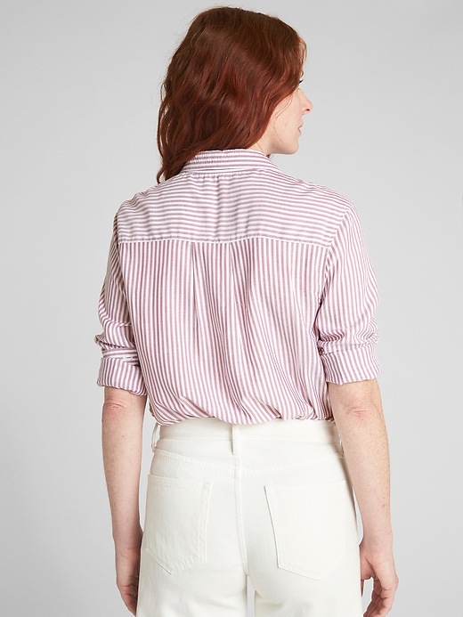 Image number 2 showing, Stripe Utility Pocket Boyfriend Shirt