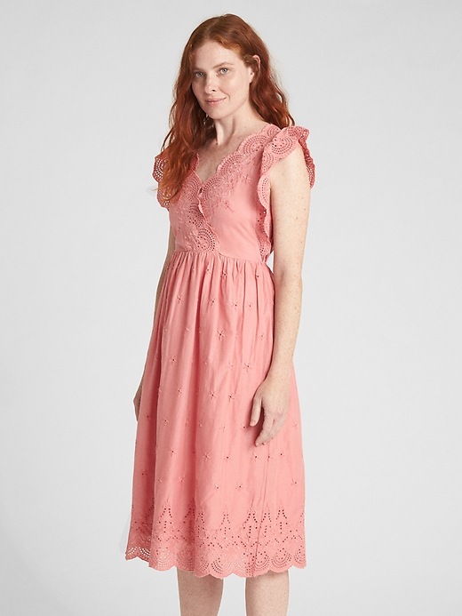 knee length dresses for ladies Red Sleeveless Midi Dress main image 1