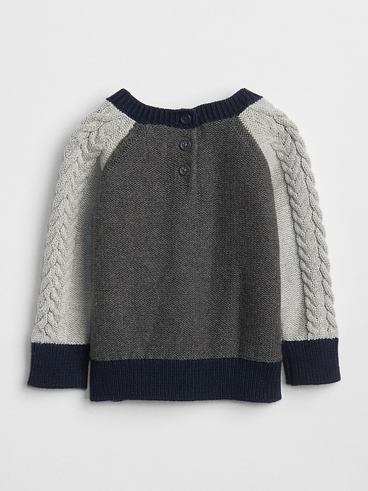 Image number 2 showing, Cable-Knit Colorblock Sweater