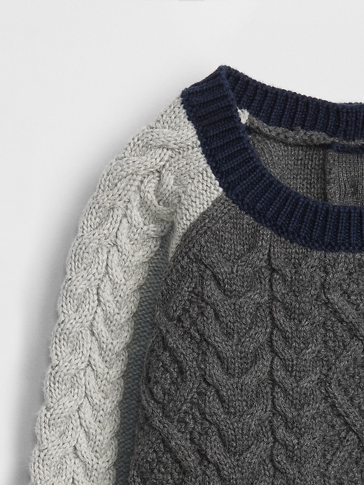 Image number 3 showing, Cable-Knit Colorblock Sweater