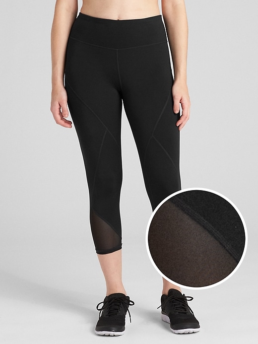 1 of 8 showing, with the color true black of product GFast Mid Rise Capris in Eclipse
