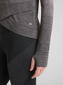 View large product image 4 of 7. GapFit Long Sleeve Tulip-Front Top