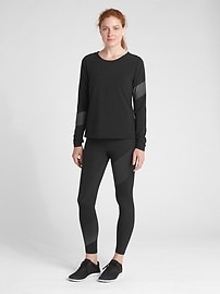 View large product image 5 of 7. GapFit Long Sleeve Reflective Print Top