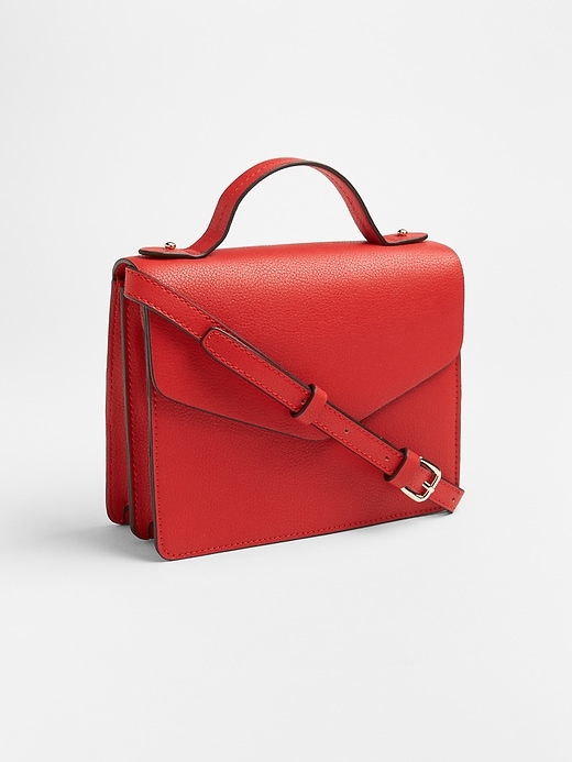 1 of 8 showing, with the color red of product Accordion Crossbody Bag