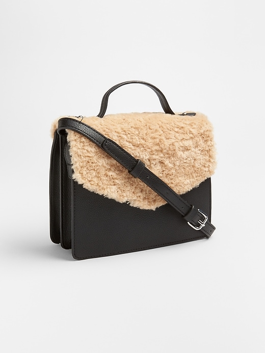 View large product image 1 of 3. Faux-Fur Accordion Crossbody Bag