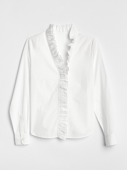 Image number 6 showing, Long Sleeve Ruffle-Trim Blouse
