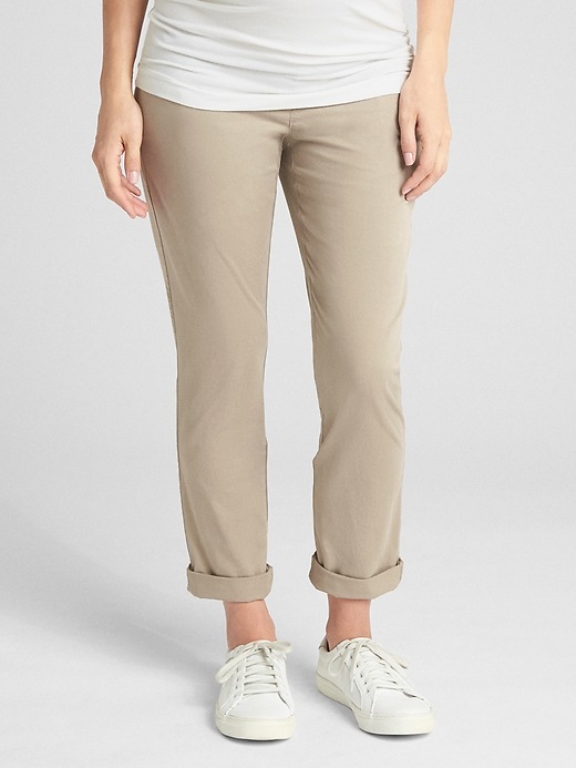 Image number 1 showing, Maternity Demi Panel Girlfriend Chinos