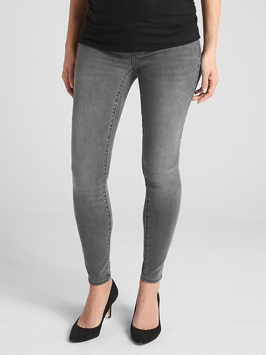Image number 1 showing, Maternity Soft Wear Inset Panel True Skinny Jeans