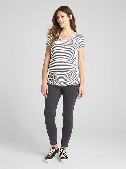 Image number 3 showing, Maternity Soft Wear Demi Panel True Skinny Jeans
