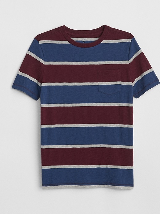 View large product image 1 of 1. Stripe Pocket Short Sleeve T-Shirt