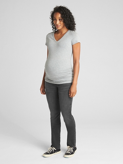 Image number 3 showing, Maternity Full Panel Classic Straight Jeans