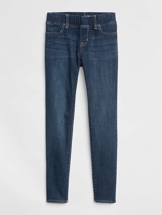 1 of 8 showing, with the color indigo denim of product Kids Jeggings with Fantastiflex