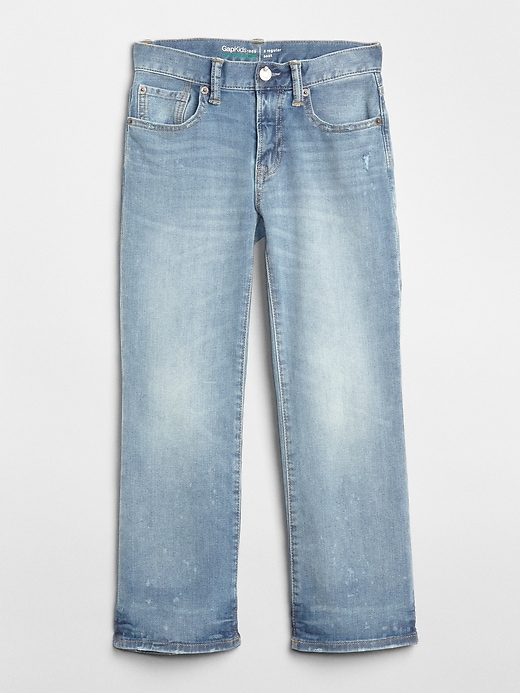1 of 8 showing, with the color medium wash of product Kids Distressed Boot Jeans with Stretch