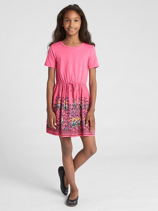 2 of 8 showing, with the color TIBETAN ROSE of product Print Mix-Fabric Dress