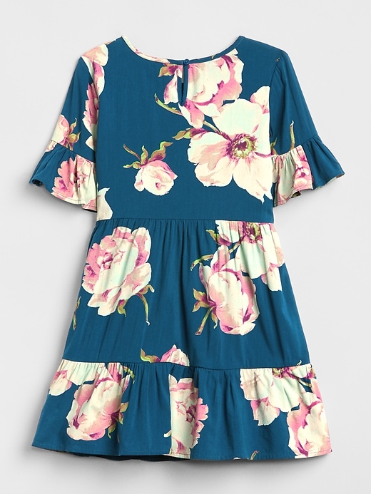 Image number 3 showing, Floral Bell-Sleeve Tiered Dress